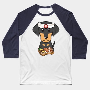 Sushi Chef Dachshund Baseball T-Shirt